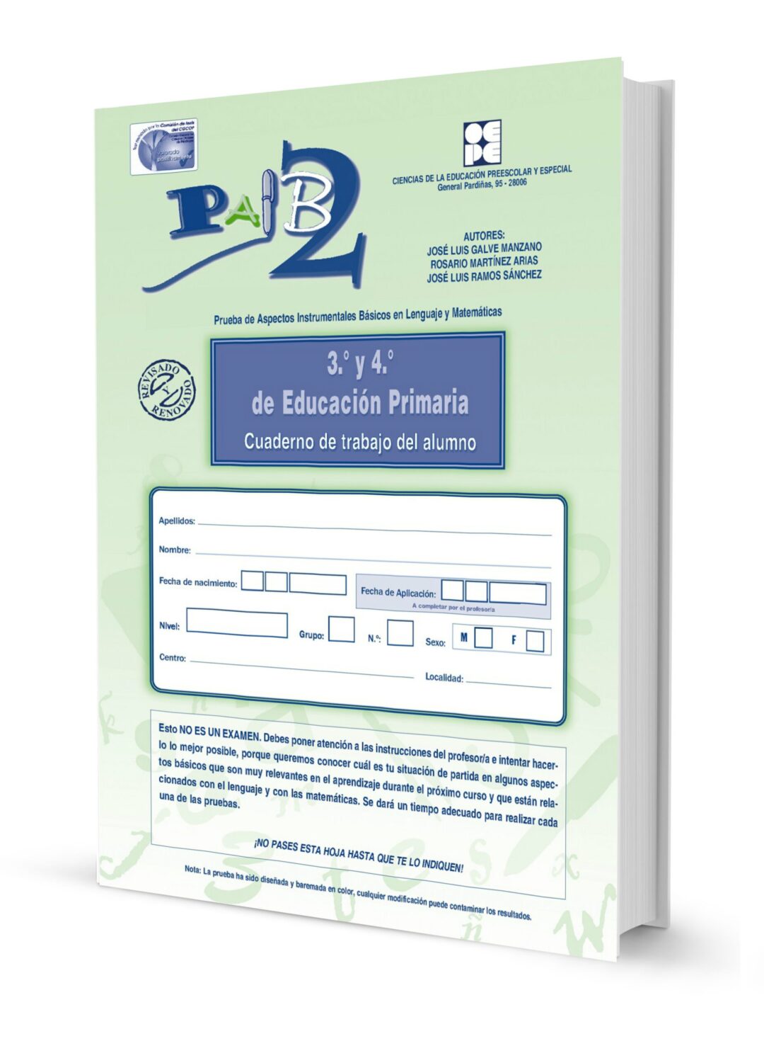 PAIB 2 cuaderno de trabajo alumno 3º y 4º Primaria